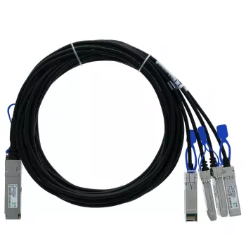 Cabo Breakout Direct Attach BlueOptics D-Link DEM-CB100Q28-4S28-50CM BlueLAN Passivo Compatível, QSFP28 para 4x SFP28, 100GBASE-CR4, 0,5 metros