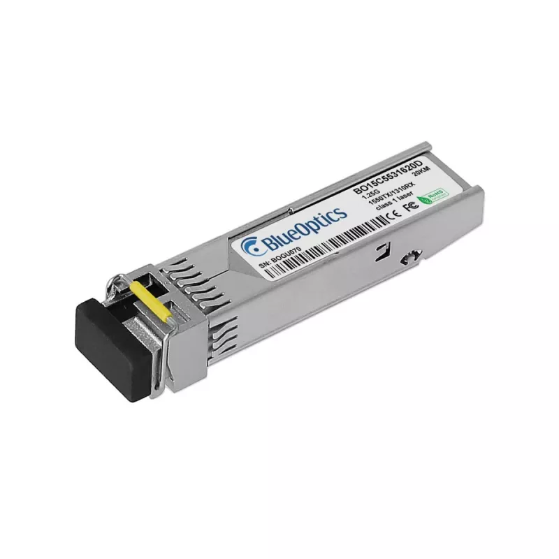 Transceptor SFP BlueOptics compatível com TP-Link ISM321A-20, 1000BASE-BX-D, LC simplex, SMF, TX1550nm/RX1310nm, 20 km