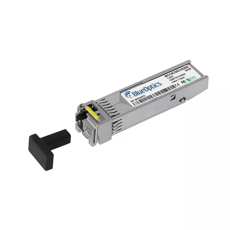 Transceptor SFP BlueOptics compatível com TP-Link SM321A, LC simplex, 1000BASE-BX-D, fibra monomodo, TX1550nm/RX1310nm, 20 km