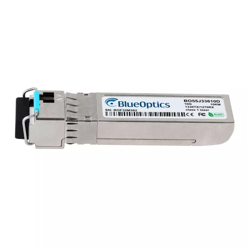 Transceptor Bidi SFP+ BlueOptics compatível com TP-Link SM5110LSA-10, LC simplex, 10GBASE-BX-D, fibra monomodo, TX1330nm/RX1270nm, 10 km