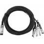 BlueLAN Compatível com Lenovo A1DL Cabo Breakout Direct Attach QSFP Passivo 40GBASE-CR4 para 4x10GBASE-CR SFP+, 1m, AWG30 (A1DL-BL)