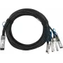 BlueLAN Cabo Breakout Direct Attach QSFP28 Passivo 100GBASE-CR4 para 4x25GBASE-CR SFP28, 2m, AWG26, compatível com NVIDIA 980-9I48A-00C002