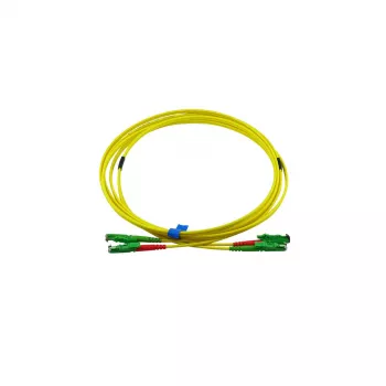 Cabo de patch de fibra ótica duplex BlueOptics, E2000-APC/E2000-APC, monomodo OS2, 10 m, conectores verdes