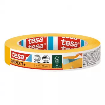 Fita de pintor TESA Perfect+ amarela 50m x 19mm 1 rolo