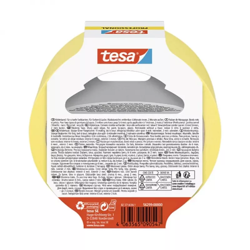 Fita de pintor Tesa Professional amarela 50 m x 30 mm 1 rolo