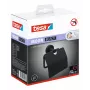 Suporte de papel higiénico Tesa MOON BLACK com tampa, autoadesivo, preto, 1 unid.