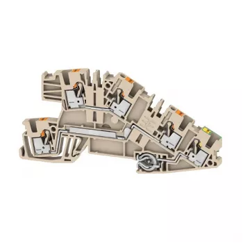 Weidmüller AITB 2.5 BB L-L-PE borne de instalação para calha DIN, PUSH IN, 3 potenciais, 2,5 mm², preto