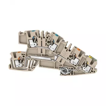 Weidmüller AITB 2.5 BB N-L-PE borne de instalação para calha DIN, 3 polos, ligação por parafuso, 2,5 mm², calha DIN, bege-escuro