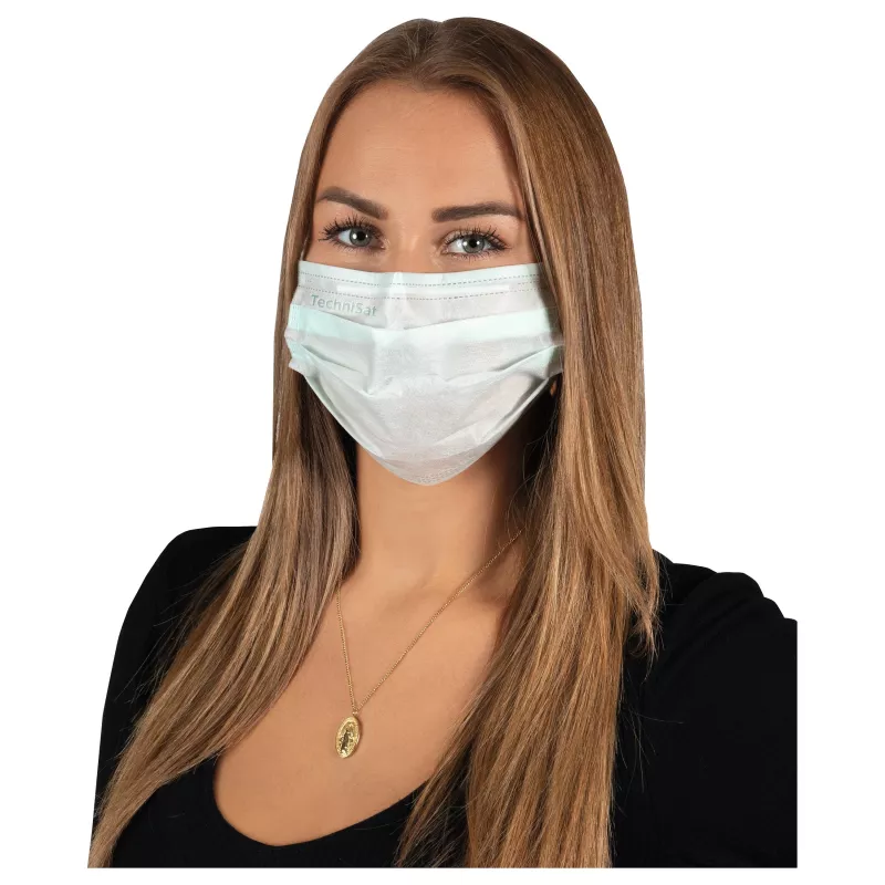 Máscara facial médica TECHNIMASK M2 R Tipo IIR, pack de 50, azul
