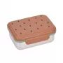 Lancheira infantil de aço inoxidável Lassig Happy Prints Caramelo, 1 l, com divisória, tampa em PP com anel de silicone
