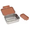 Lancheira infantil de aço inoxidável Lassig Happy Prints Caramelo, 1 l, com divisória, tampa em PP com anel de silicone