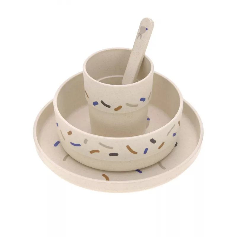 Conjunto de mesa 5 peças Lassig Little Mateys Royal Blue - prato, tigela, copo, colher, garfo