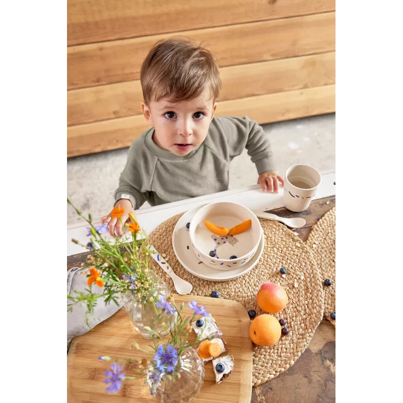 Conjunto de mesa 5 peças Lassig Little Mateys Royal Blue - prato, tigela, copo, colher, garfo