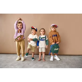 Hoodie de algodão orgânico Lassig Little Gang Free Milky 2-4 anos