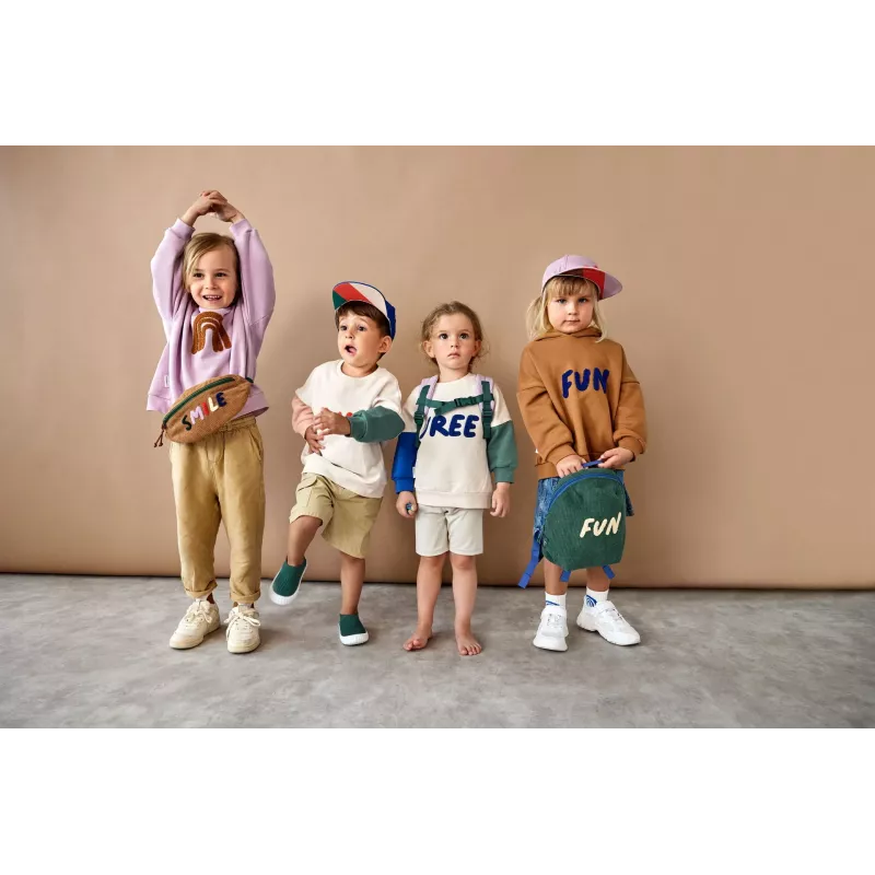 Hoodie de algodão orgânico Lassig Little Gang Free Milky 2-4 anos