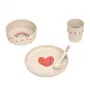 Conjunto de louça infantil de 5 peças Lassig Happy Rascals Heart lavanda