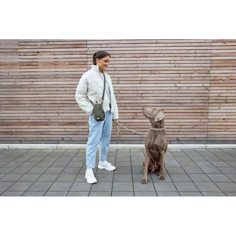 PALOPA 2 em 1 bolsa para guloseimas de cão e porta-garrafas Boudi Dark Olive