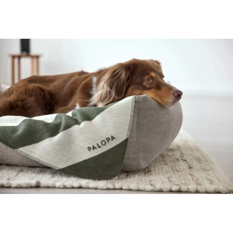 PALOPA Ida M manta para cães às riscas verde-escuro