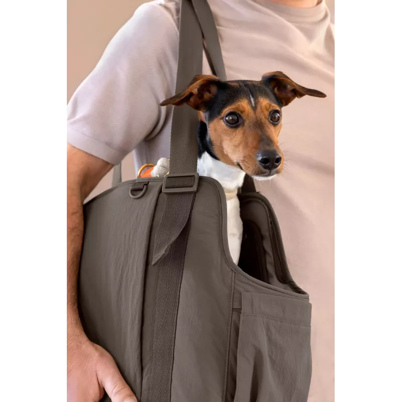 PALOPA Weda Bolsa de Transporte para Cães Enrugada Chocolate para cães até 10 kg