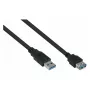 Cabo de extensão USB 3.2 Gen 1 Kabelmeister Alcasa UK30P-ASA-010S, ficha USB-A para conector fêmea USB-A, 1 m, preto