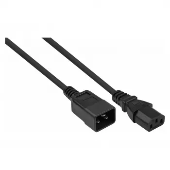 Cabo de extensão Kabelmeister C20 para C13, preto, 1,0 m