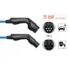 Cabo de carregamento EV kabelmeister® Modo 3, ficha Type 2 para conector fêmea, trifásico, 16 A, 11 kW, azul, 5 m