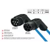 Cabo de carregamento EV kabelmeister® Modo 3, ficha Type 2 para conector fêmea, trifásico, 16 A, 11 kW, azul, 5 m