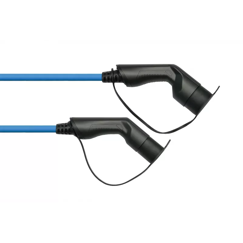 Cabo de carregamento EV kabelmeister® Modo 3, ficha Type 2 para conector fêmea, trifásico, 16 A, 11 kW, azul, 5 m