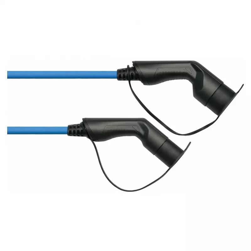 Cabo de carregamento EV KABELMEISTER Mode 3, ficha Type 2 para conector fêmea, trifásico, 16A, 11kW, azul, 7,5m