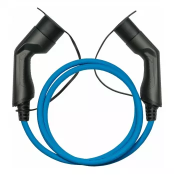 Cabo de carregamento EV KABELMEISTER Mode 3, ficha Type 2 para conector fêmea, trifásico, 16A, 11kW, azul, 7,5m
