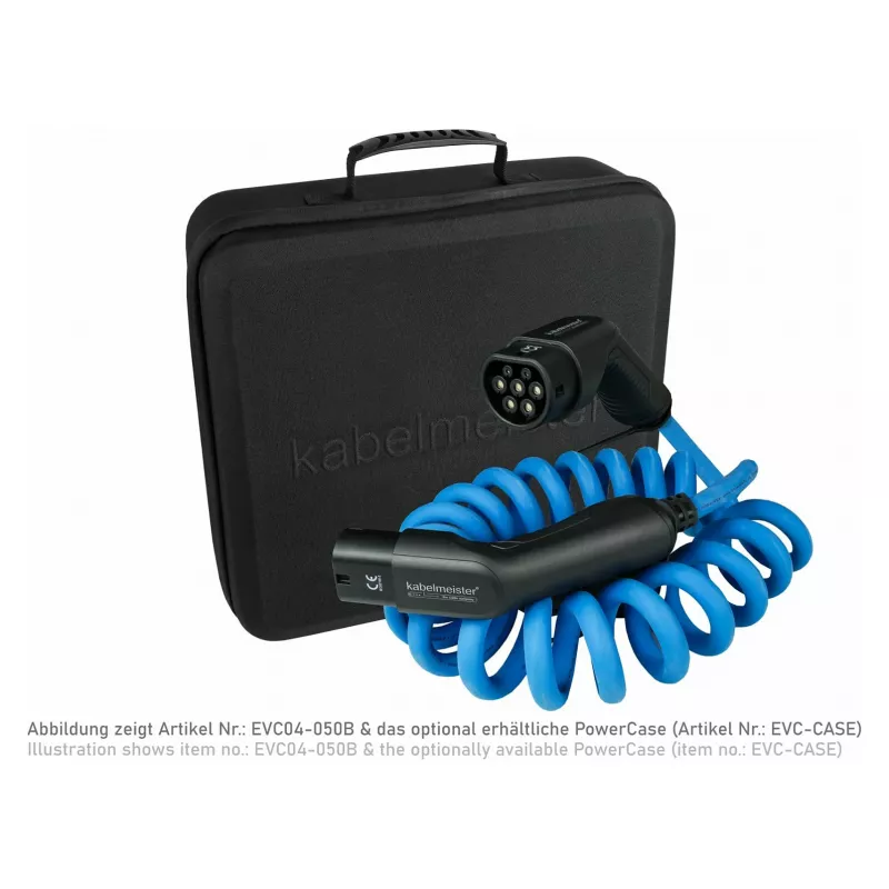 Cabo de carregamento EV KABELMEISTER Modo 3 Type 2 11 kW 16 A trifásico em espiral 5 m preto