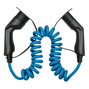 Cabo de carregamento EV KABELMEISTER Modo 3 Type 2 11 kW 16 A trifásico em espiral 5 m preto