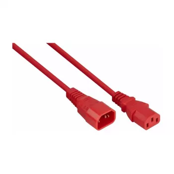 Cabo de extensão para dispositivo frio Kabelmeister C14 para C13, vermelho, 0,5 m, 3x0,75 mm²