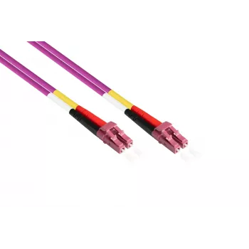 Cabo de ligação de fibra ótica multimodo Kabelmeister OM4 Duplex LC/LC 3m
