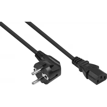 Cabo de alimentação Kabelmeister ficha Schuko 90° angular para C13, preto, 1,8 m