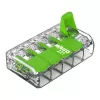 Conector compacto WAGO 221-425 5 condutores com alavancas, transparente/laranja