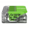 Conector compacto WAGO 221-425 5 condutores com alavancas, transparente/laranja