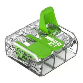 Conector compacto WAGO 221-423 3 condutores, 4 mm², transparente