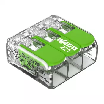 Conector compacto WAGO 221-423 3 condutores, 4 mm², transparente