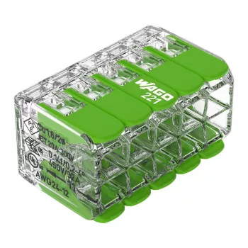 Conector WAGO 221-430 COMPACT 2 condutores, 0,2-4 mm², 15 unidades, Green Range