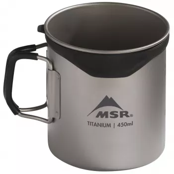 Caneca MSR Titan 450ml - caneca de campismo ultraleve em titânio
