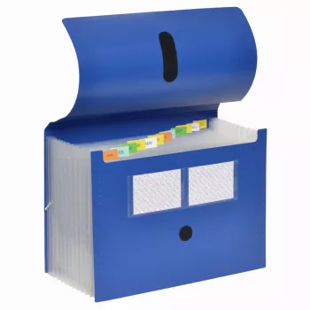 FolderSys arquivo de expansão 12 compartimentos azul