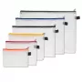 FolderSys conjunto de 6 bolsas para documentos com fecho de correr - A6, B6, A5, B5, A4, B4 - transparente