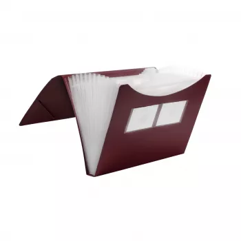 FolderSys pasta de arquivo de expansão 12 compartimentos vermelha