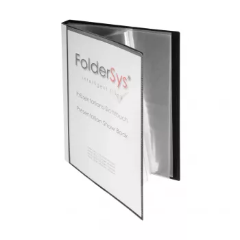 FolderSys álbum de apresentação A4 preto com 30 bolsas