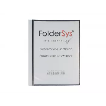 FolderSys álbum de apresentação A4 preto com 30 bolsas