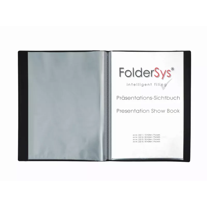 FolderSys álbum de apresentação A4 preto com 30 bolsas