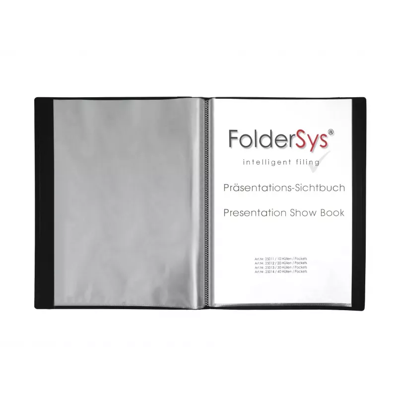 Foldersys álbum de apresentação A4 preto 40 capas
