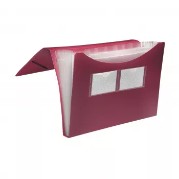 FolderSys arquivo de expansão 7 compartimentos vermelho