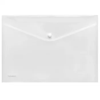 FolderSys bolsas para documentos A4 em PP transparentes com botão de pressão, pack de 10